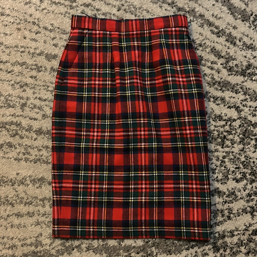 Saint Laurent Tartan-Check Pencil Skirt - Picture 3 of 16